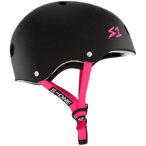 S-One Helmet Lifer Black Matte/Pink Straps