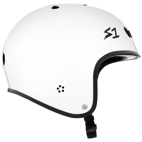 S-One Helmet Retro Lifer White Gloss/Black Checkers