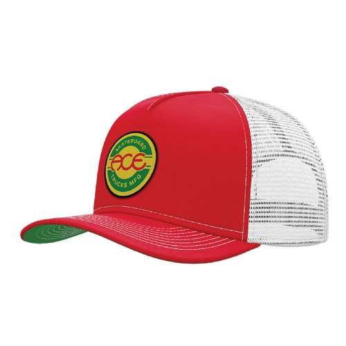 Ace Trucker Hat Rasta Seal Red