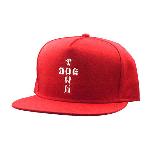 Dogtown Hat Cross Letters Snapback Red