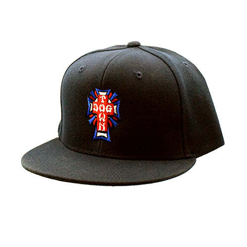 Dogtown Hat Cross Logo USA Snapback Black