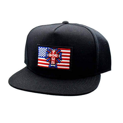 Dogtown Hat Flag Patch Snapback Black 