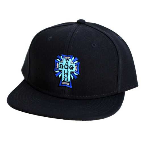 Dogtown Hat Cross Logo Colour Snapback Black