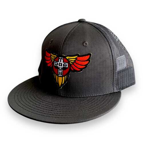 Dogtown Hat Wings Patch OG 70s Mesh Snapback Charcoal