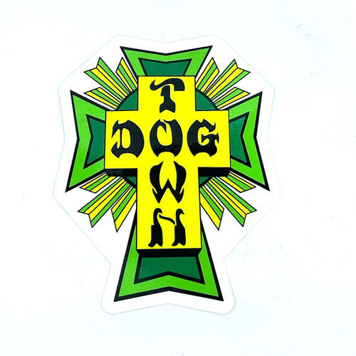 Dogtown Sticker 2" 80s Cross Logo Green