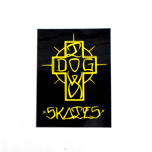 Dogtown Sticker 4" Ese Cross Black/Yellow