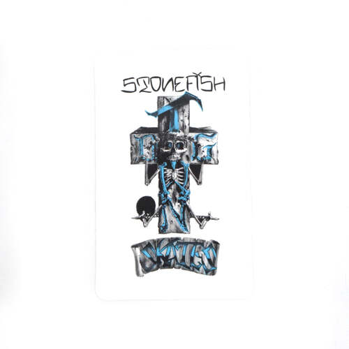Dogtown Sticker 4" Stonefish 80s White/Blue