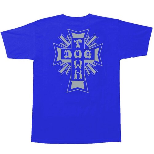 Dogtown Tee (S) Cross Logo Royal Blue/Grey