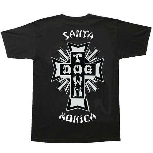 Dogtown Tee Cross Logo Santa Monica Black/White