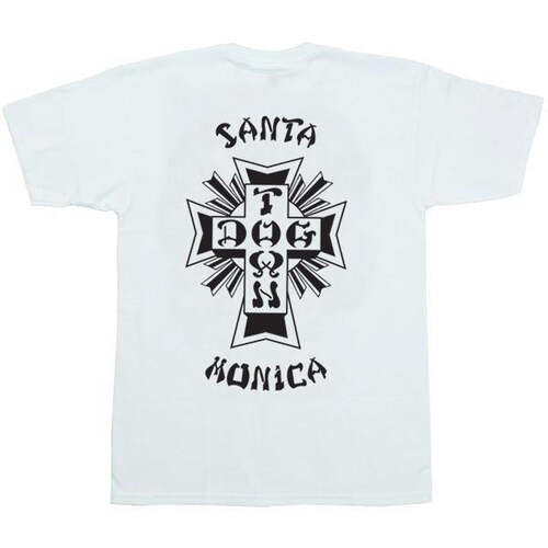 Dogtown Tee (M) Cross Logo Santa Monica White/Black