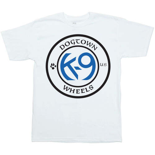 Dogtown Tee (S) K-9 Wheels Round Logo White