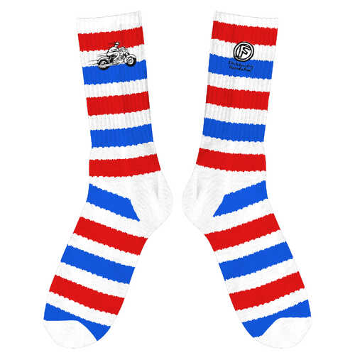 Foundation Socks Moto Blue/Red/White Stripe