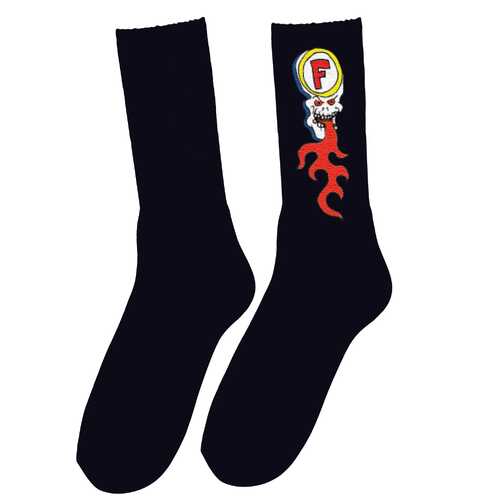 Foundation Socks Skull Fire Black