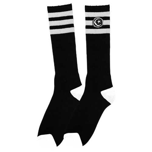 Foundation Socks Tall Stripe Knee High Black