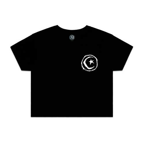 Foundation Women's Crop Tee Star & Moon Black