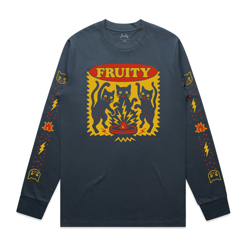 Fruity LS Tee Zap Cats  Petrol Blue