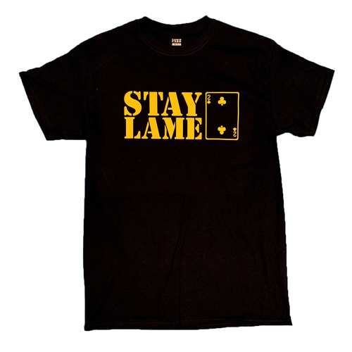 Lowcard Tee (S) Stay Lame Black
