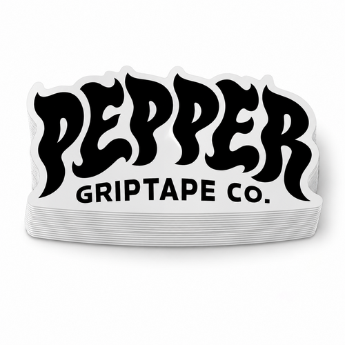 Pepper Sticker 5" Black Logo/Clear (20 Pack)