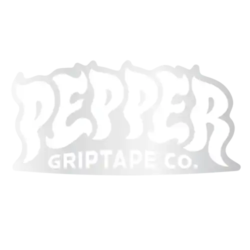 Pepper Sticker 5" White Logo/Clear