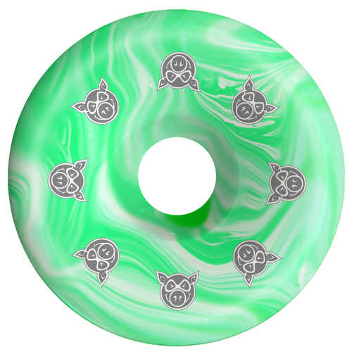 Pig Wheels 55mm (99a) Conical Swirl Green