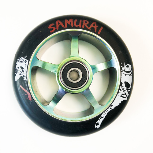 Samurai Wheel 100mm 5 Spoke Neo Chrome (w/2 x Abec 9 Bearings)