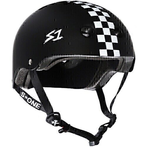 S-One Helmet Lifer (M) Black Matte/White Checkers