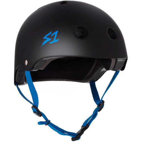 S-One Helmet Lifer (2XL) Black Matte/Cyan Straps