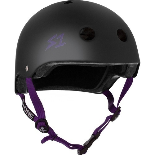 S-One Helmet Lifer Black Matte/Purple Straps