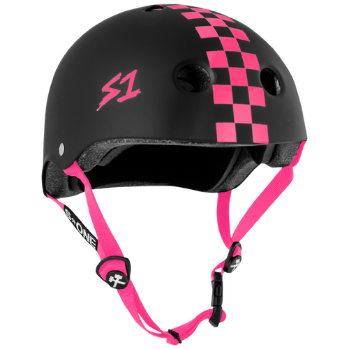 S-One Helmet Lifer Black Matte/Pink Checkers