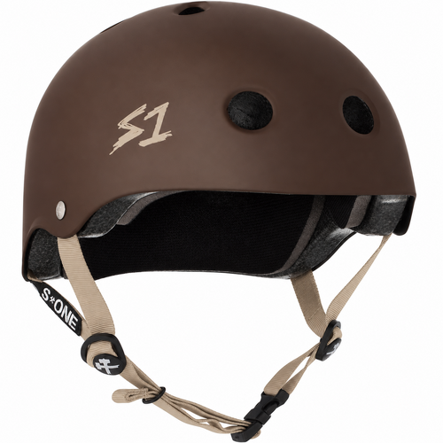 S-One Lifer Helmet Chocolate Matte with Tan Straps