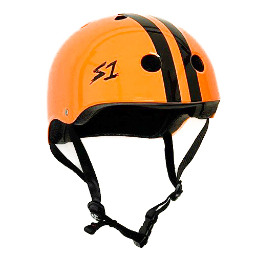 S-One Helmet Lifer Bright Orange/Black Stripes