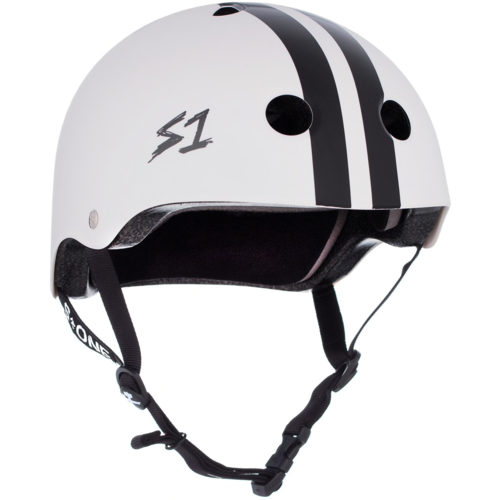 S-One Helmet Lifer CJ Collins White Gloss/Black Stripes