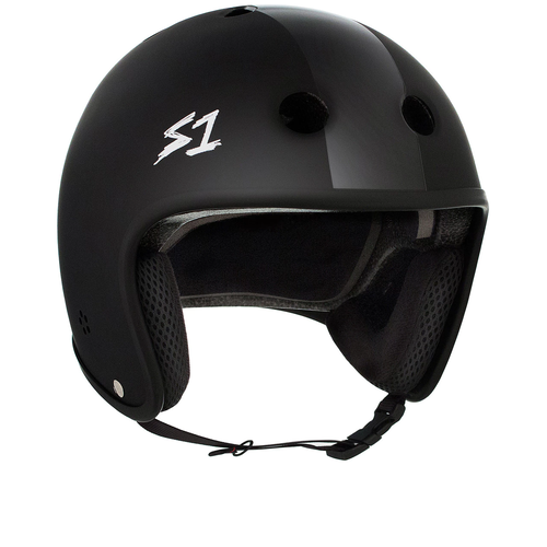S-One Helmet Retro Lifer (XS) Black Matte with Black Stripes