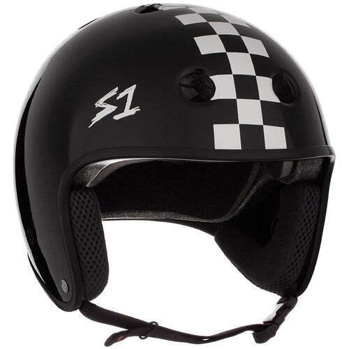 S-One Helmet Retro Lifer Black Matte/White Checkers