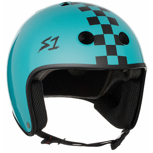 S-One Helmet Retro Lifer (M) Lagoon Gloss/Black Checkers 