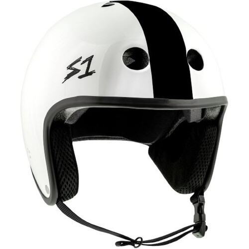 S-One Helmet Retro Lifer White Gloss/Black Stripes (AJ Nelson)
