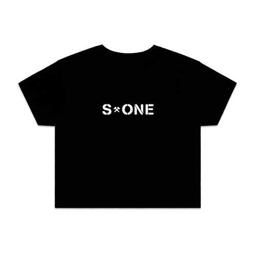 S-One Helmets Women's Crop Tee Logo Black