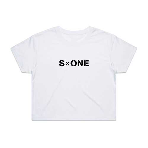S-One Helmets Women's Crop Tee Logo White