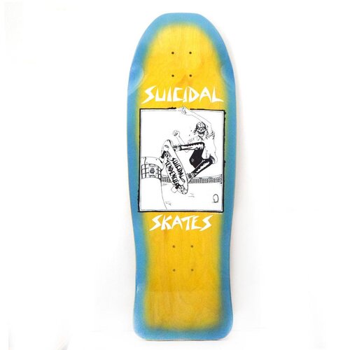Suicidal Skates Deck 10.125 Pool Skater Reissue Blue Fade/Assorted Stains