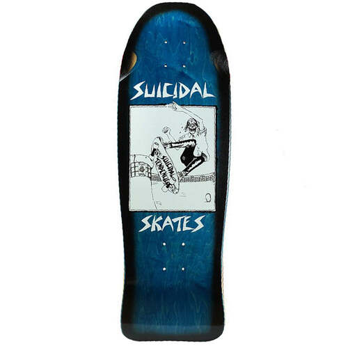 Suicidal Skates Deck 10.125 Pool Skater Reissue Black Fade/Assorted Stains