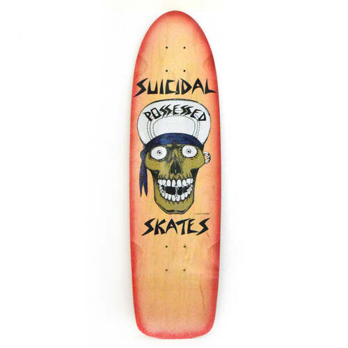 Suicidal Skates Deck 8.375 Punk Skull 70's Classic Natural/Red Fade
