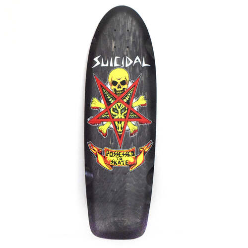 Suicidal Skates Deck 9.0 Possessed to Skate 70's Classic Black Fade/Assorted Stains