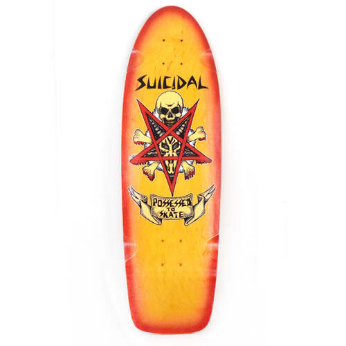 Suicidal Skates Deck 9.0 Possessed to Skate 70's Classic Yellow/Red Fade