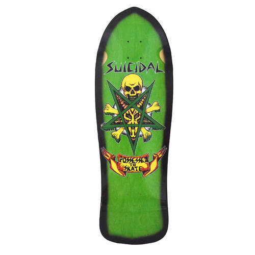Suicidal Skates Deck 10.125 Possessed To Skate 80s Reissue Lime Stain/Black Fade