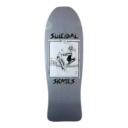 Suicidal Skates Deck 10.125 Pool Skater 80s Reissue Grey Dip/Blue Pearl