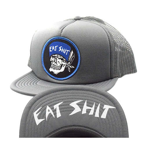 Suicidal Skates Hat Eat Shit Patch Mesh Flip Charcoal Grey