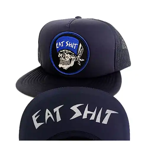 Suicidal Skates Hat Eat Shit Patch Mesh Flip Navy