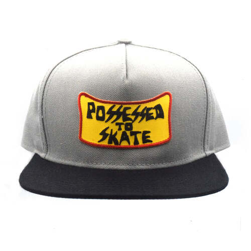 Suicidal Skates Hat Possessed to Skate Patch Snapback Grey/Black