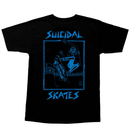 Suicidal Skates Tee (L) Pool Skate Black/Blue