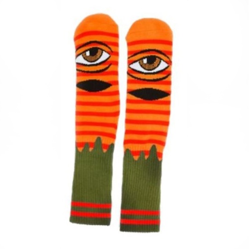 Toy Machine Socks Sect Eye Stripe Sock Orange/Army